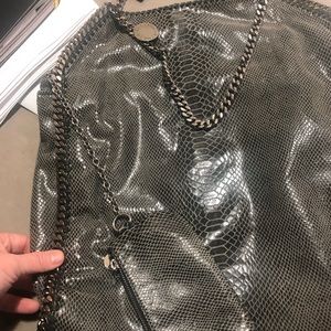 Stella McCartney (vegan) faux leather snakeskin print and chain purse